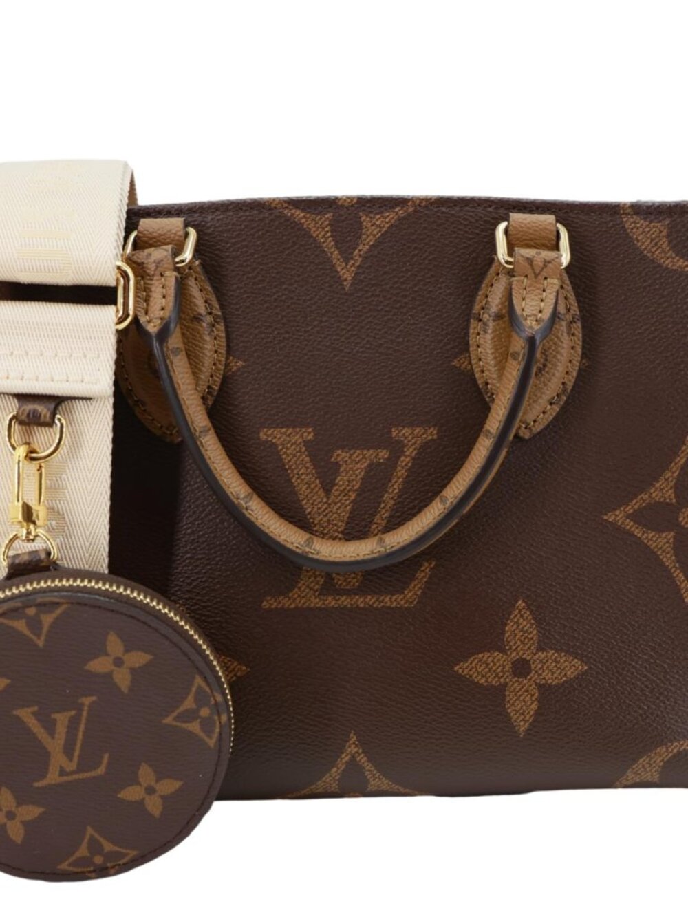 Louis Vuitton  Onthego PM Giant Monogram Reverse Canvas Shoulder Bag Brown